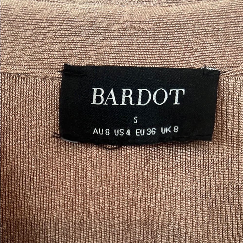 Bardot Brown Ruched Long Sleeve Shirt Dress - Picture 4 of 8